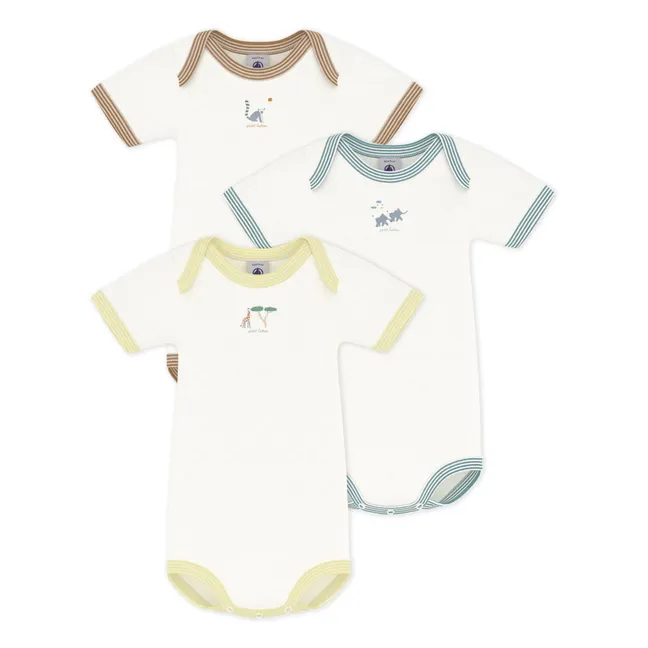 Set de 3 Cuerpos de Animales de Algodón Ecológico | Blanco