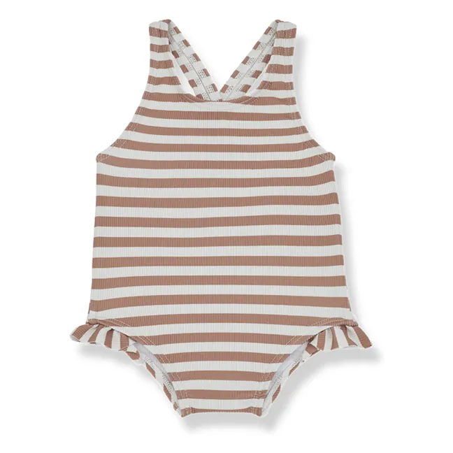Margherita Striped 1-Piece Swimsuit | Apricot