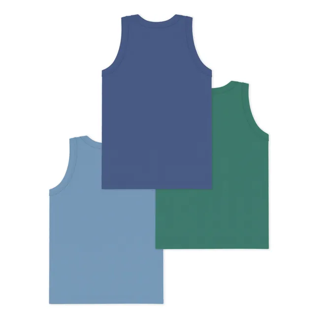 Lote 3 Camisetas de tirantes lisas | Azul