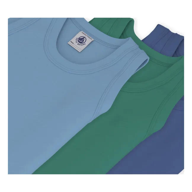 Lote 3 Camisetas de tirantes lisas | Azul