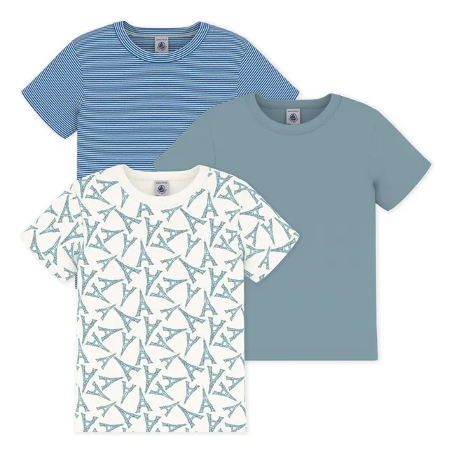 Lote de 3 camisetas Torre Eiffel | Verde