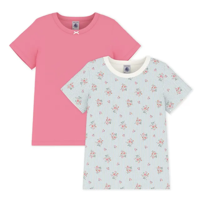 Lote 2 Camisetas de flores | Rosa