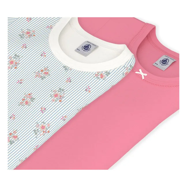 Lote 2 Camisetas de flores | Rosa