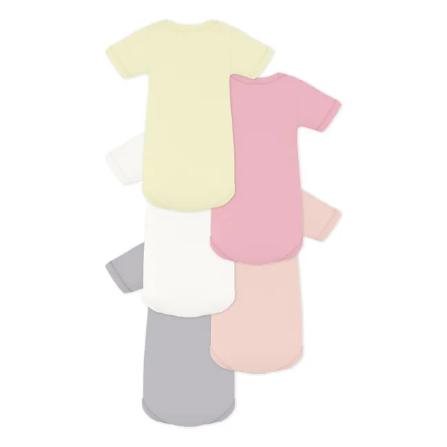 Lot 5 Bodies Semainier Coton Bio | Rose