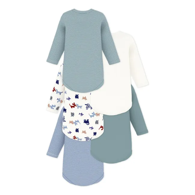 Lote de 5 bodies de algodón ecológico para perros | Verde