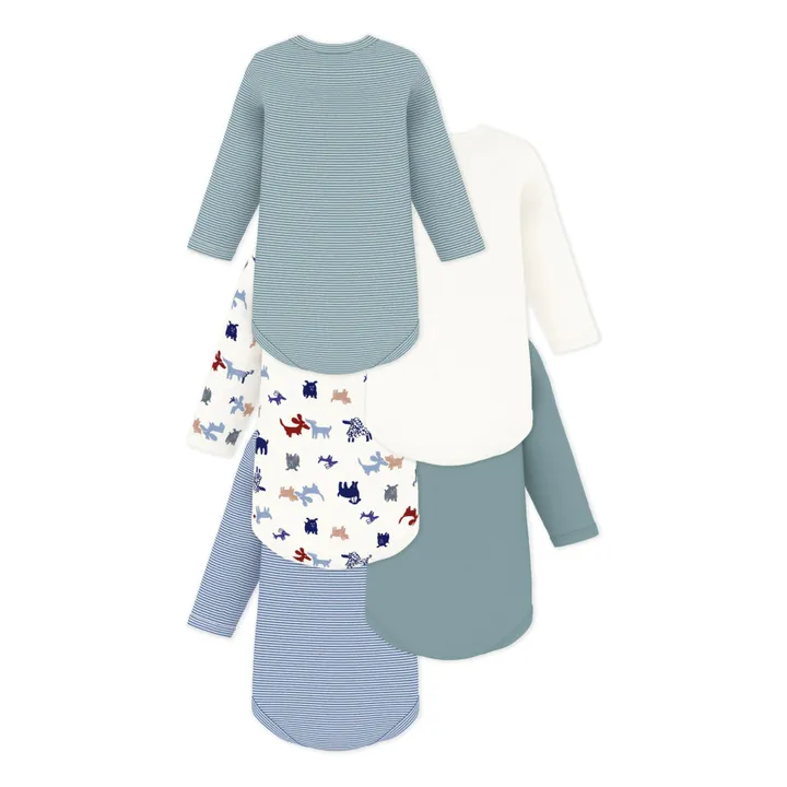 Lote de 5 bodies de algodón ecológico para perros | Verde- Imagen del producto n°2