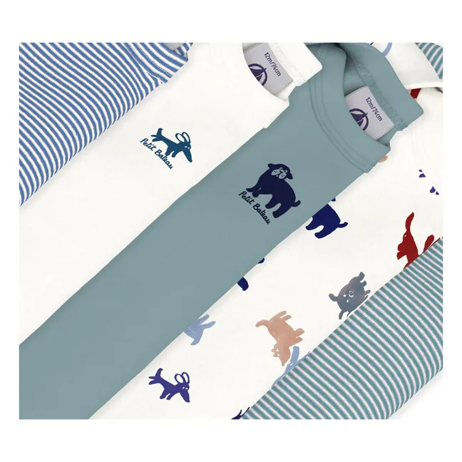 Lot 5 Bodies Chiens Coton Bio | Vert