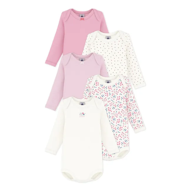 Lot 5 Bodies Fleuris Coton Bio | Rose