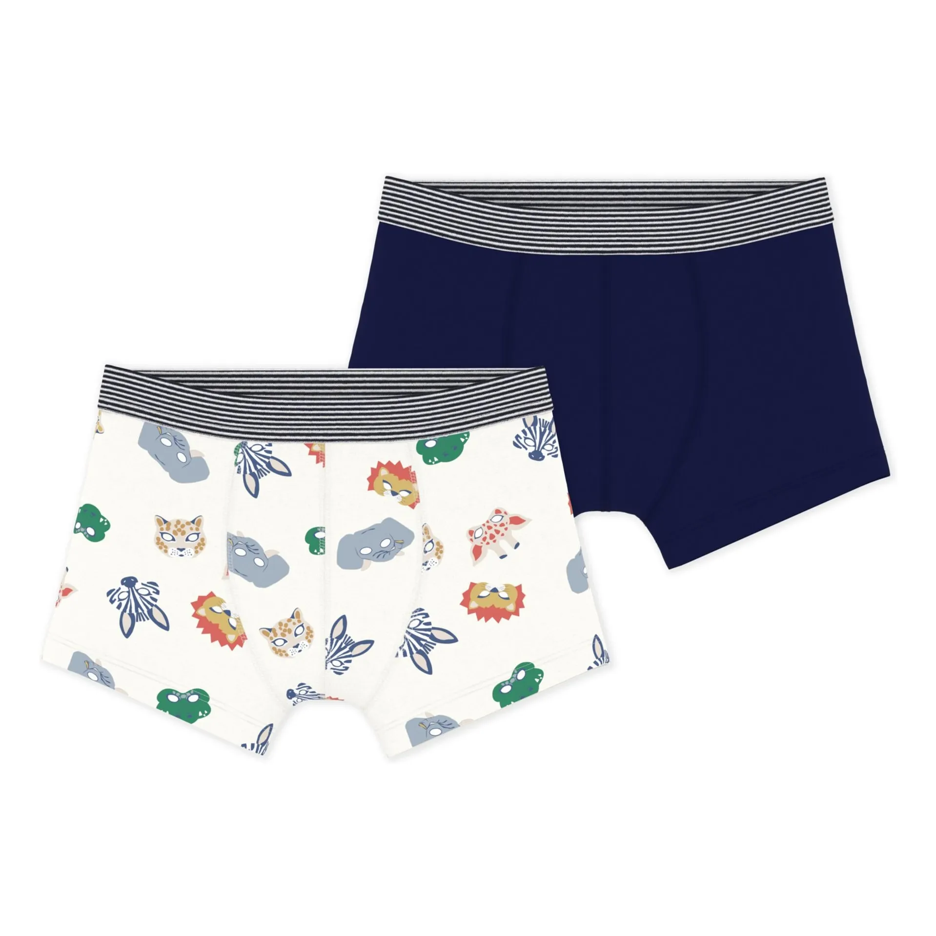 Petit Bateau Boys Navy Blue Lot 2 Boxer Masks