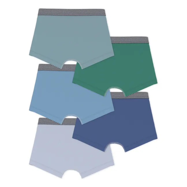 Lot 5 Boxers Unis | Bleu