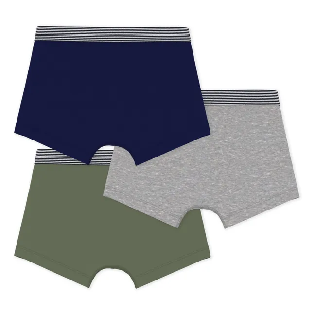 Lote de 3 calzoncillos bóxer lisos | Khaki