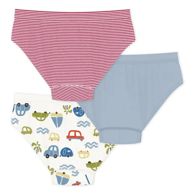 Juego de 3 calzoncillos para coche | Blanco