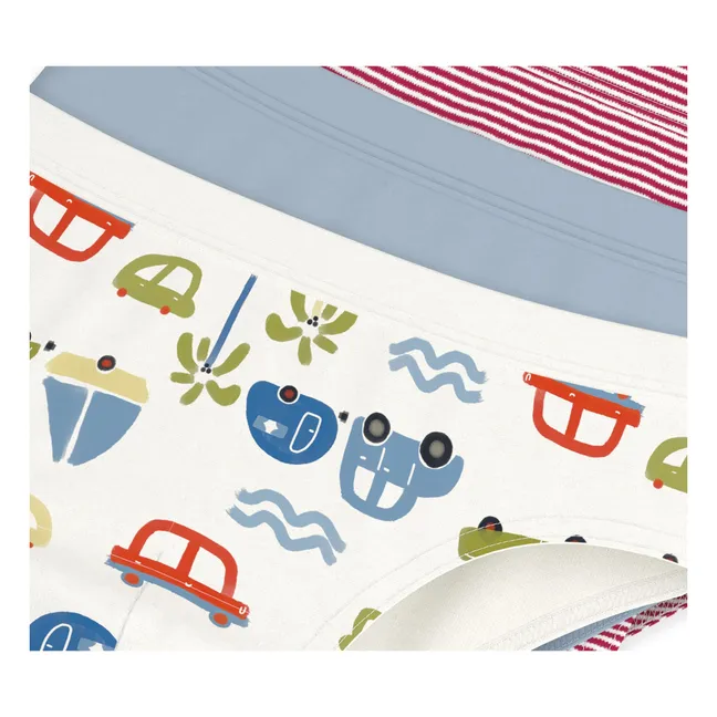 Lot 3 Slips Voitures | Blanc