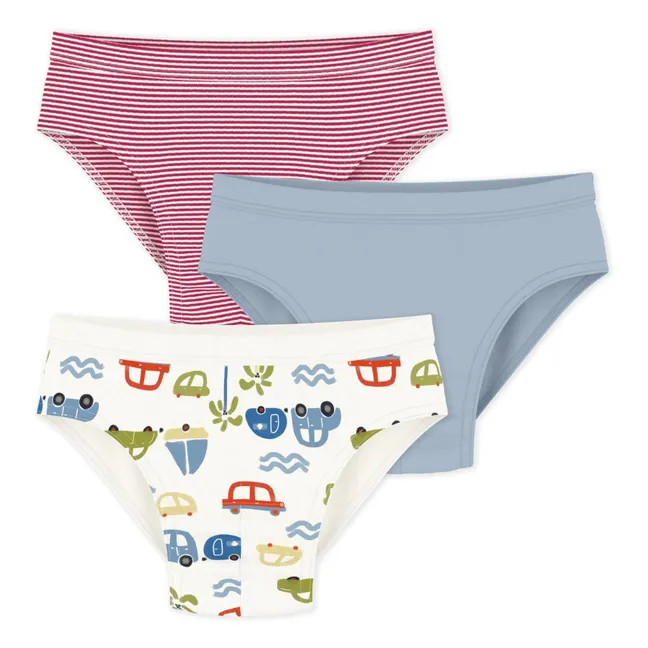 Juego de 3 calzoncillos para coche | Blanco