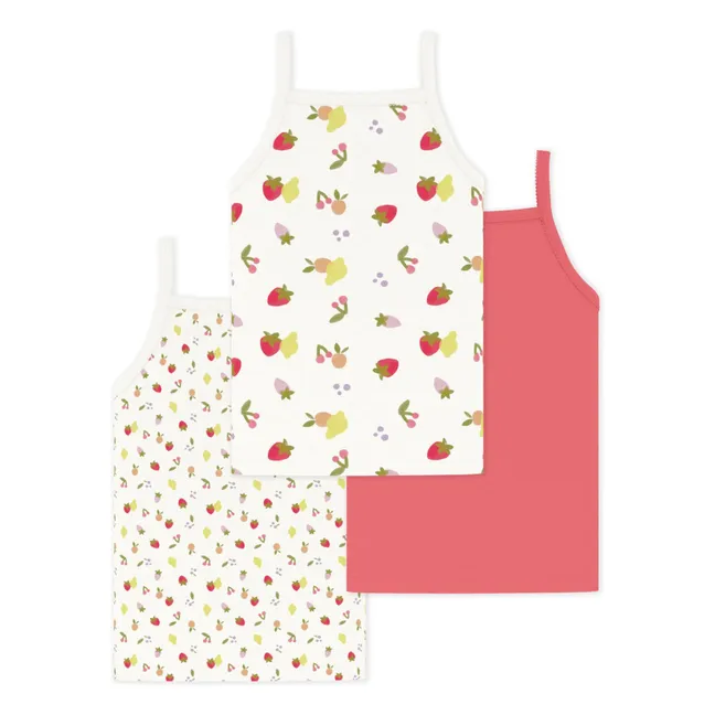 Lote 3 Camisetas de tirantes de frutas | Blanco
