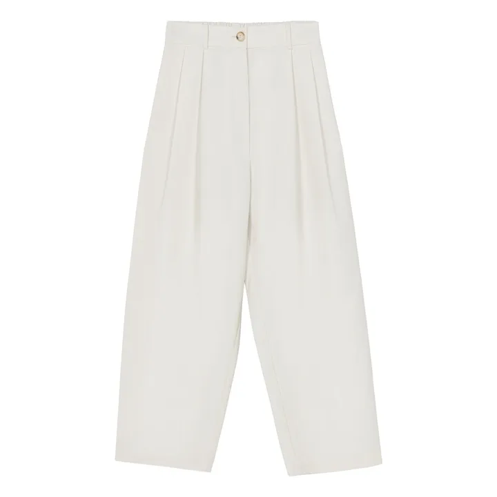 Pantalon Tailored Coton | Ivoire- Image produit n°0