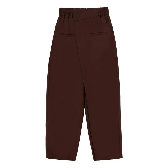 Pantaloni sartoriali a doppio petto in lana | Burgundy