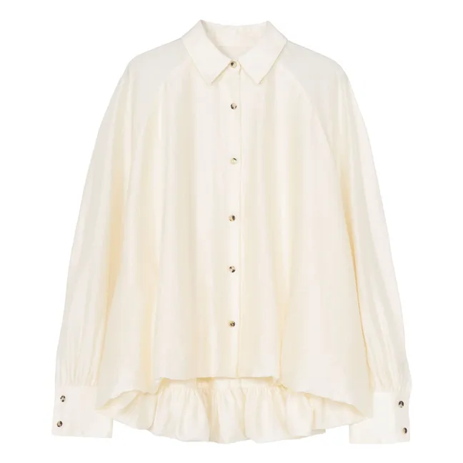 Bluse Ballonärmel Marfil | Cremefarben