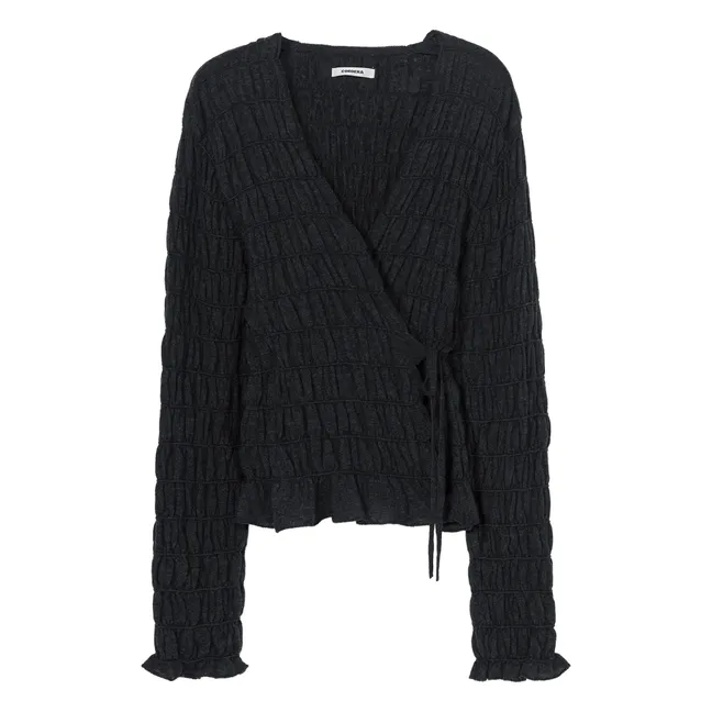 Merino Wool Cardigan | Charcoal grey