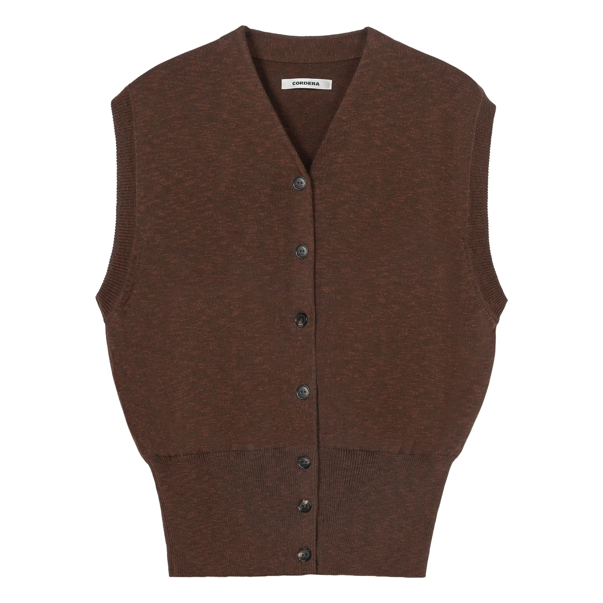 Gilet Sans Manches Coton | Marron- Image produit n°0