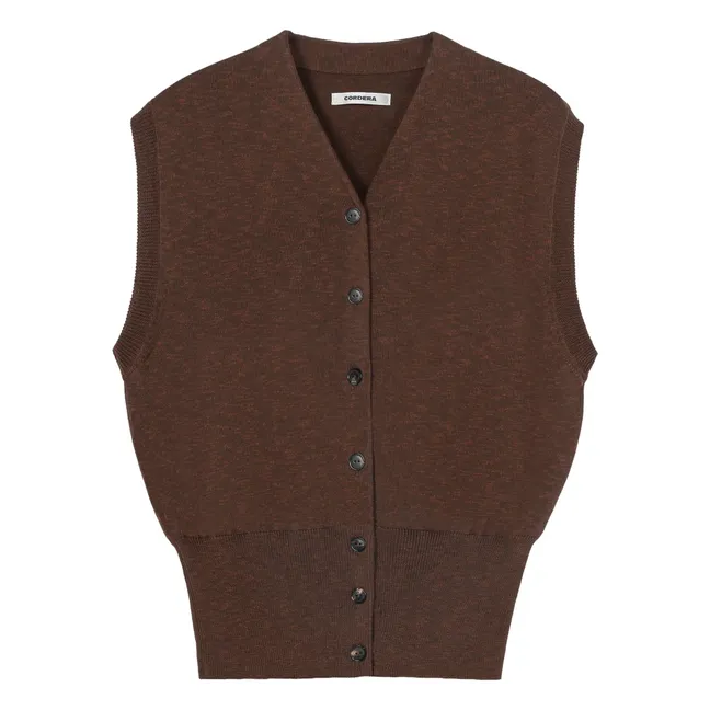 Gilet Sans Manches Coton | Marron
