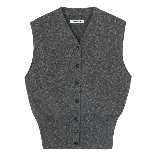 Cotton Sleeveless Vest | Grey