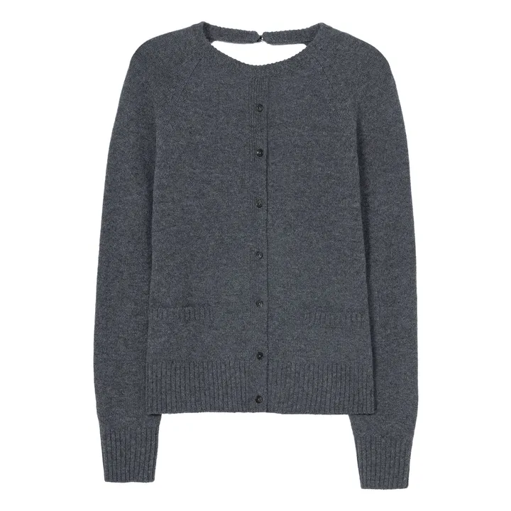 Jersey halter de lana merina | Gris- Imagen del producto n°0