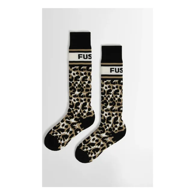 Chaussettes de Ski Léopard Sock | Marron clair 