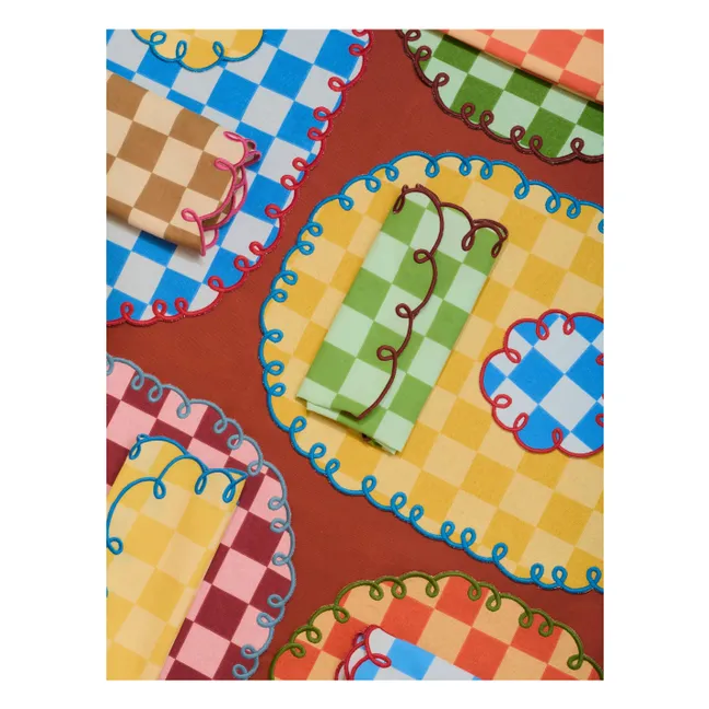 Serviettes de table vichy Dama Verde - Set de 2 | Vert