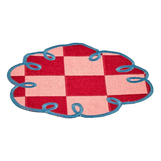 Dama Rosa gingham coaster - Set of 2 | Red