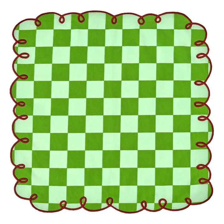 Serviettes de table vichy Dama Verde - Set de 2 | Vert- Image produit n°0