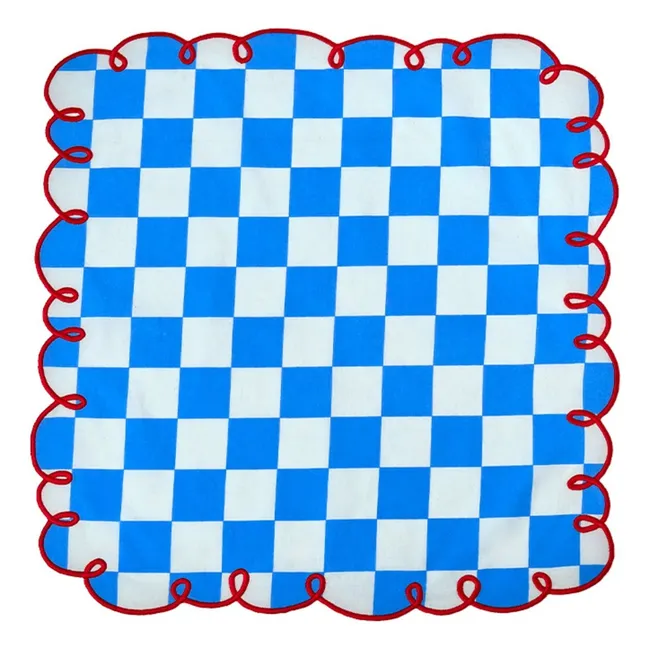 Serviettes de table vichy Dama Azzurro - Set de 2 | Bleu