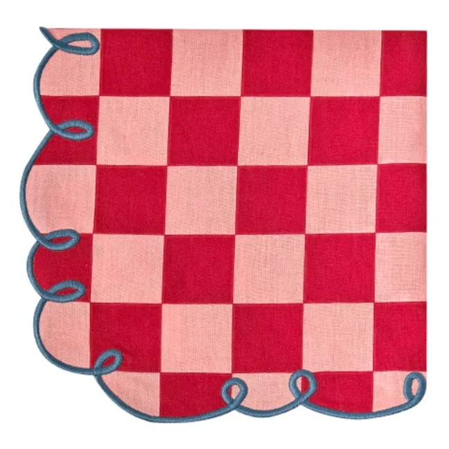 Serviettes de table vichy Dama Rosa - Set de 2 | Rouge