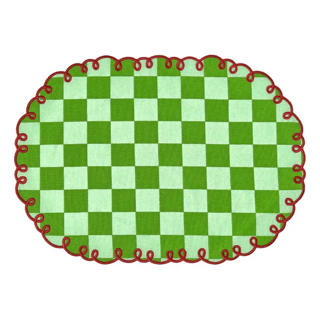 Dama Verde gingham placemats - Set of 2  | Green
