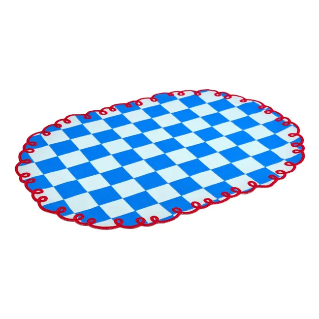 Manteles individuales de cuadros Dama Dama Azzurro - Lote de 2  | Azul