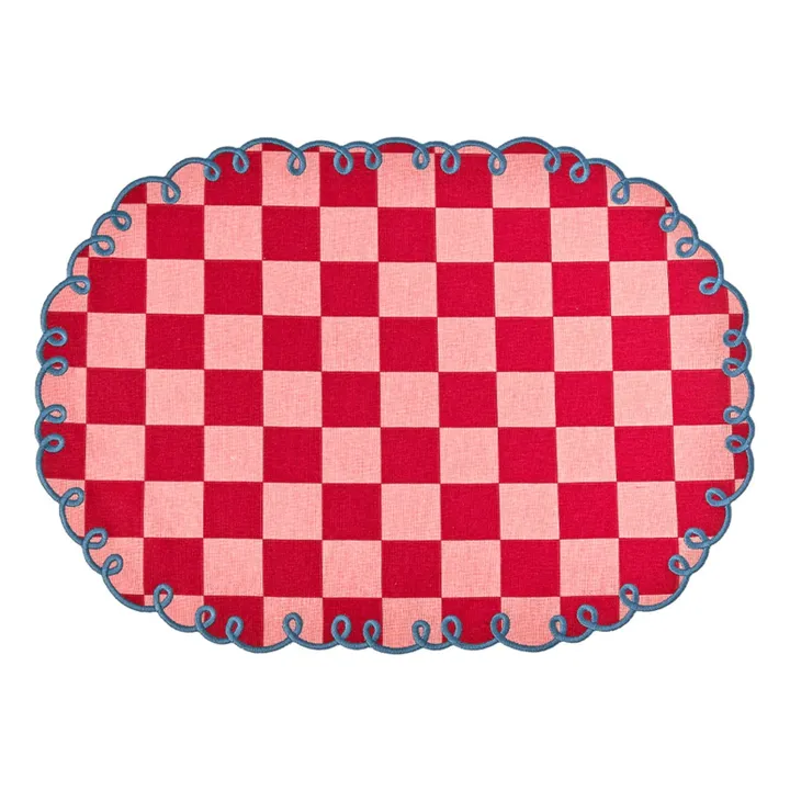 Salvamanteles de cuadros Dama Rosa - Lote de 2  | Rojo- Imagen del producto n°0