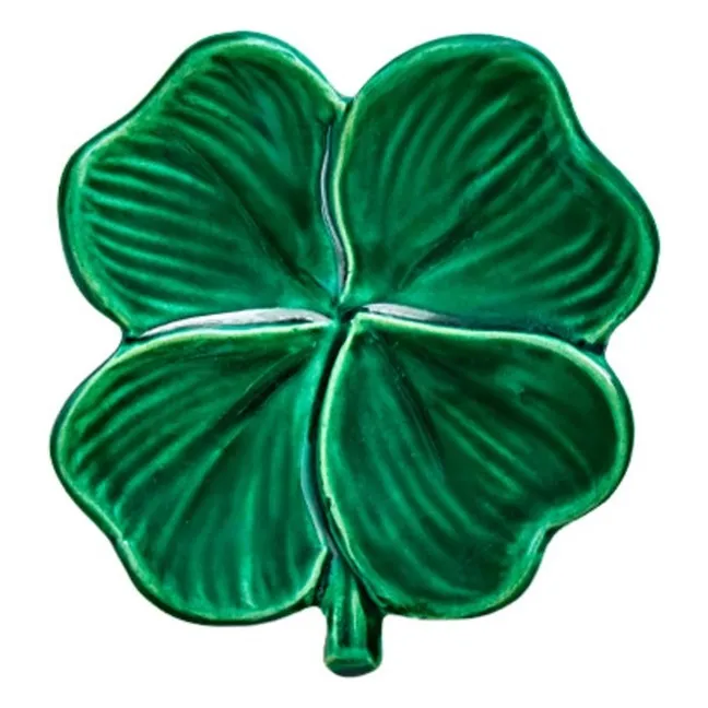 Assiette en céramique trèfle Quadrifoglio | Vert