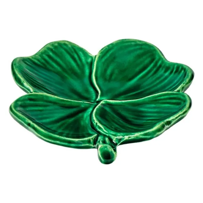 Assiette en céramique trèfle Quadrifoglio | Vert