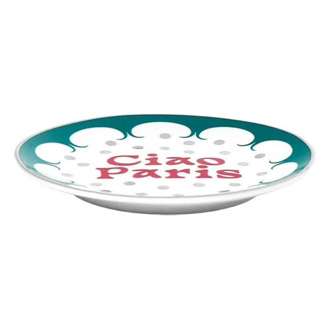 Assiette Ciao Paris | Vert foncé