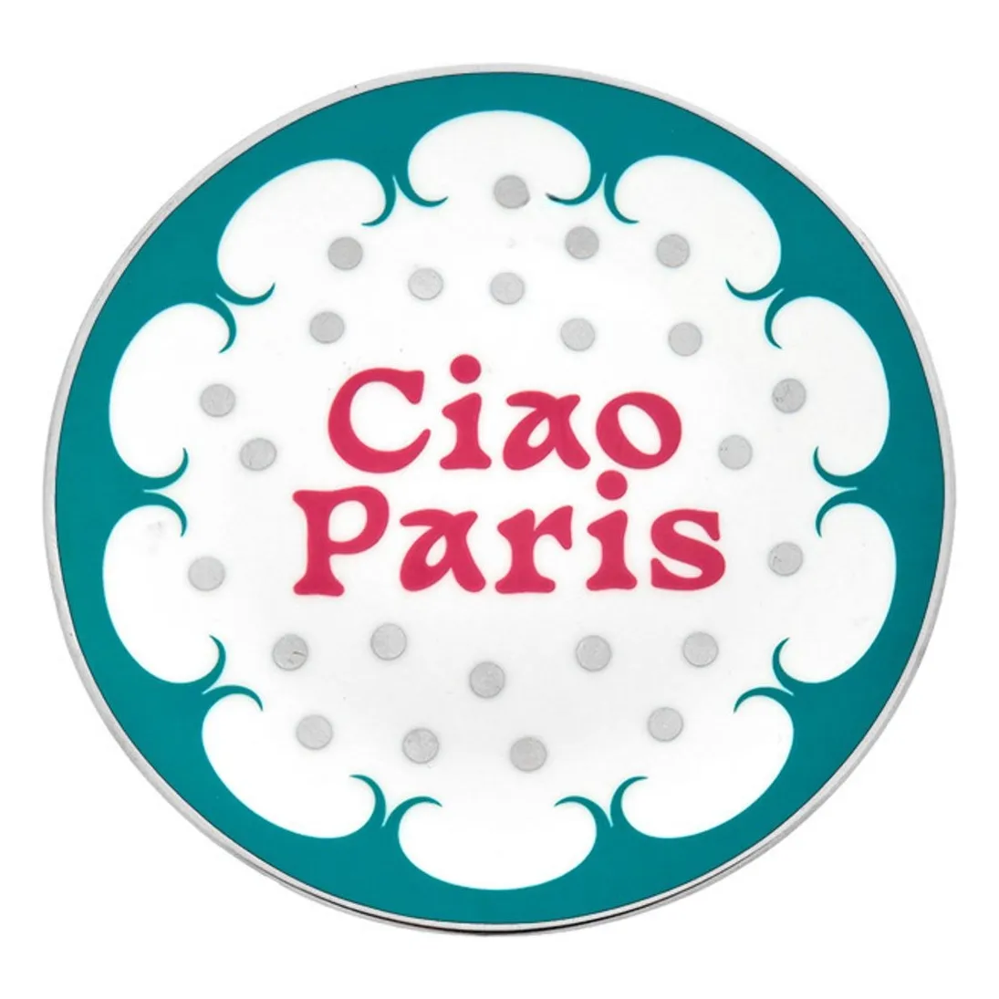 Bitossi Dark Green Ciao Paris Plate