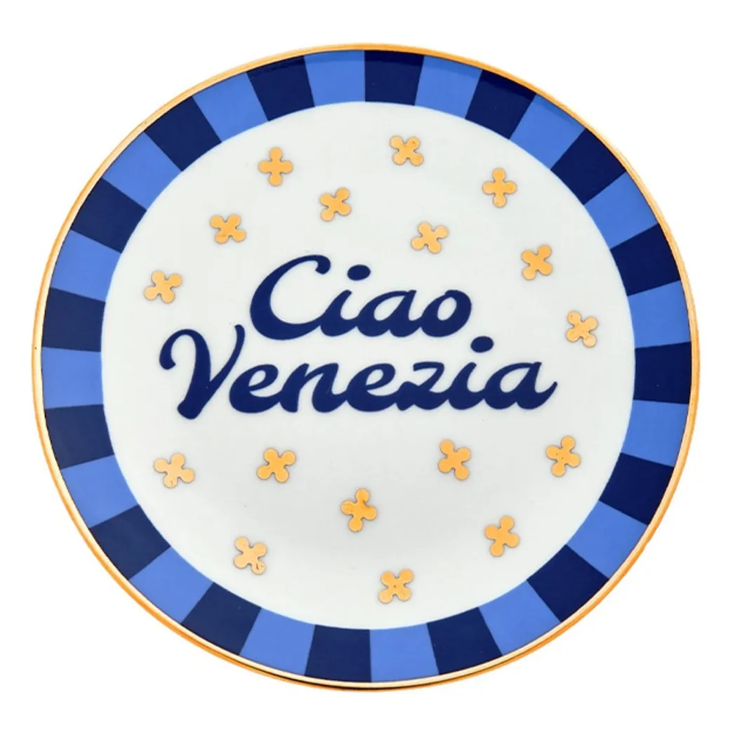 Bitossi Blue Ciao Venezia Plate