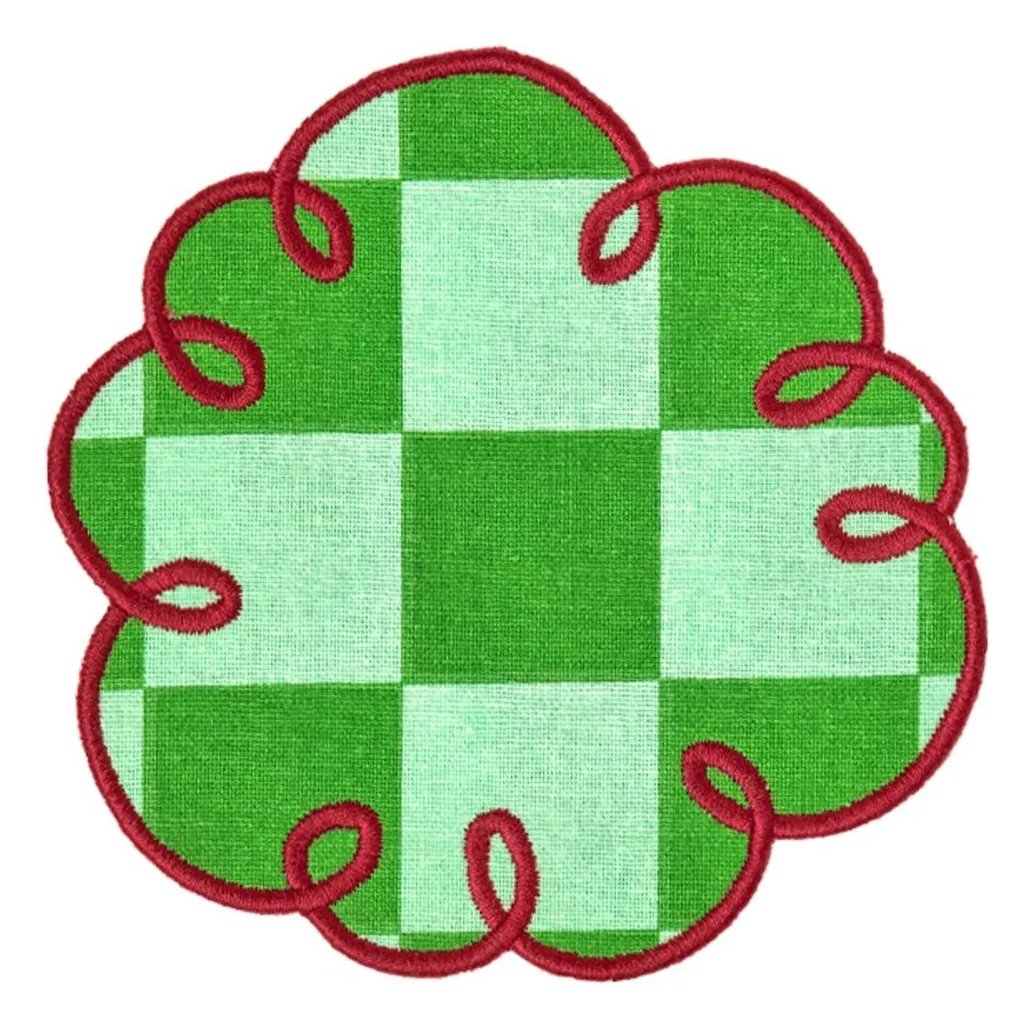 Bitossi Green Dama Verde Gingham Coaster - Set Of 2