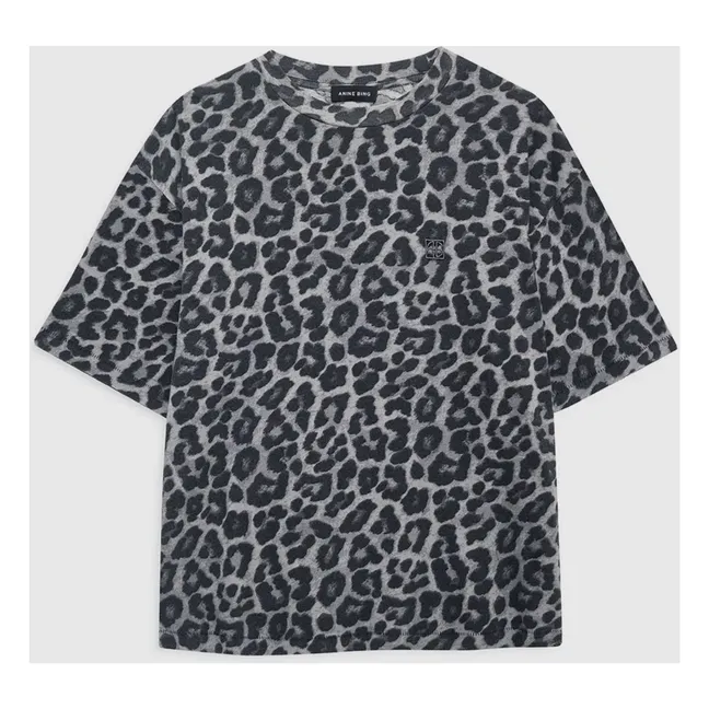 T-shirt Cohen Léopard Coton Bio | Gris