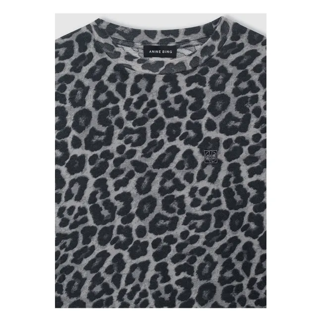Cohen Leopard Organic Cotton T-shirt | Grey