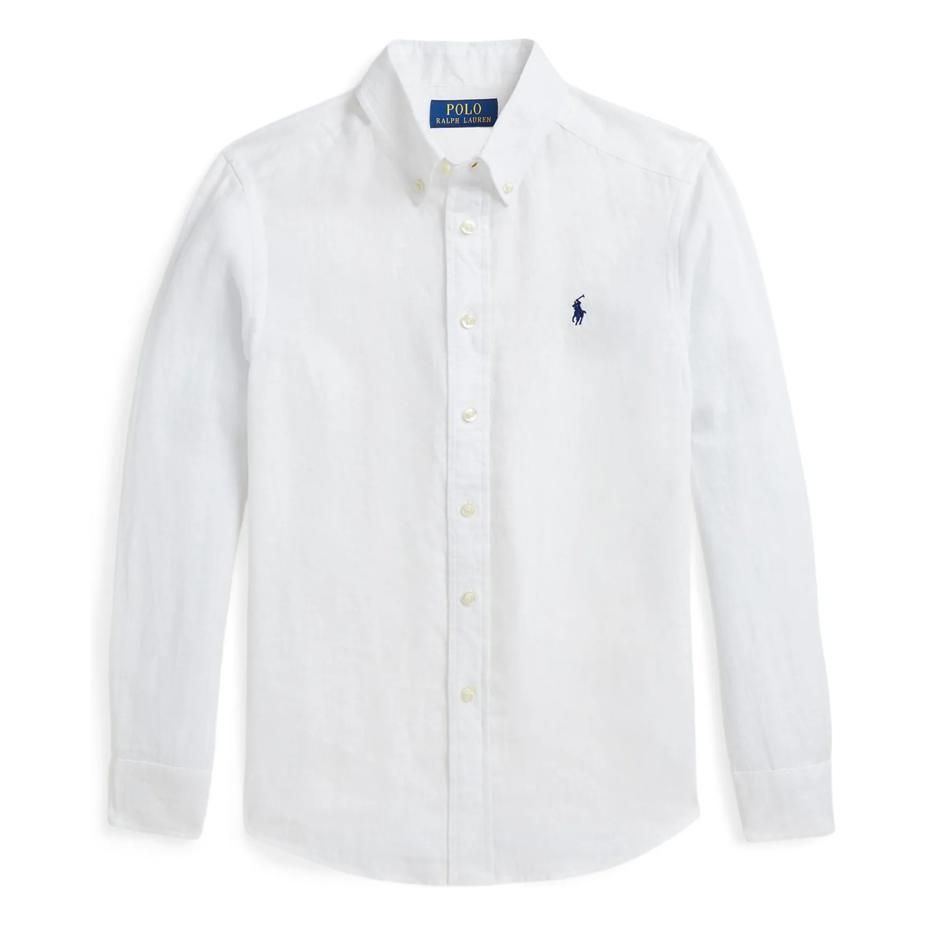 Camisa deportiva de lino con logotipo | Blanco- Imagen del producto n°0
