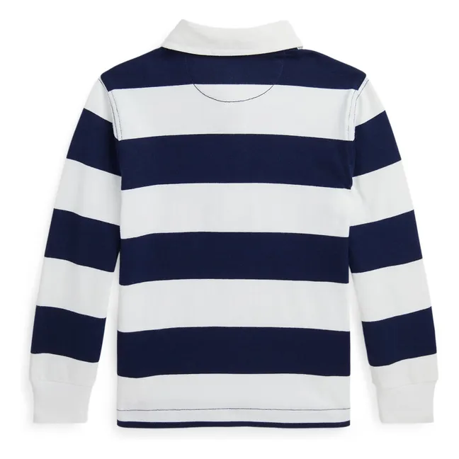Polo Manches Longues Rugby Rayé | Bleu marine
