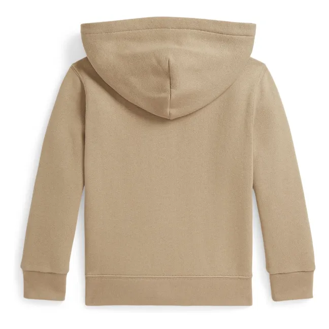 Sweat à Capuche Zippé Logo | Beige