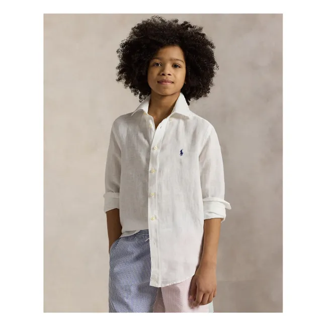 Chemise Logo Sport Lin | Blanc