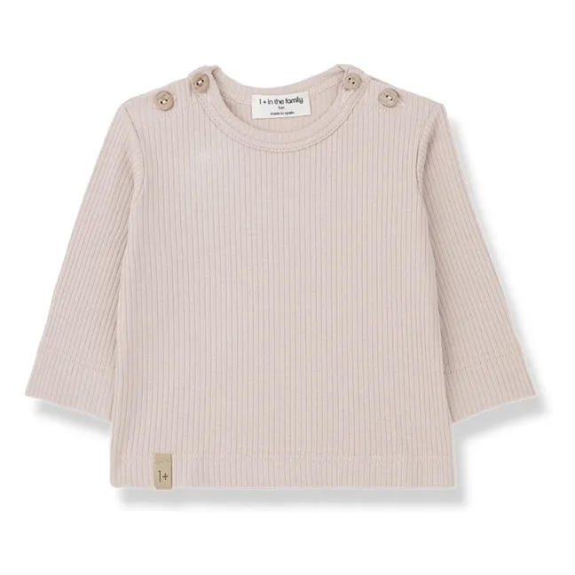 Ribbed Mica T-shirt | Pale pink