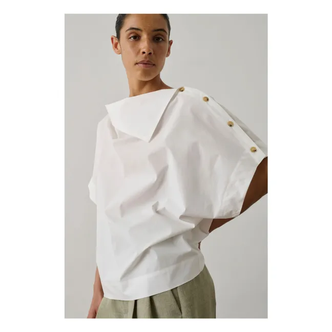 Blusa Issa de algodón orgánico | Blanco Roto